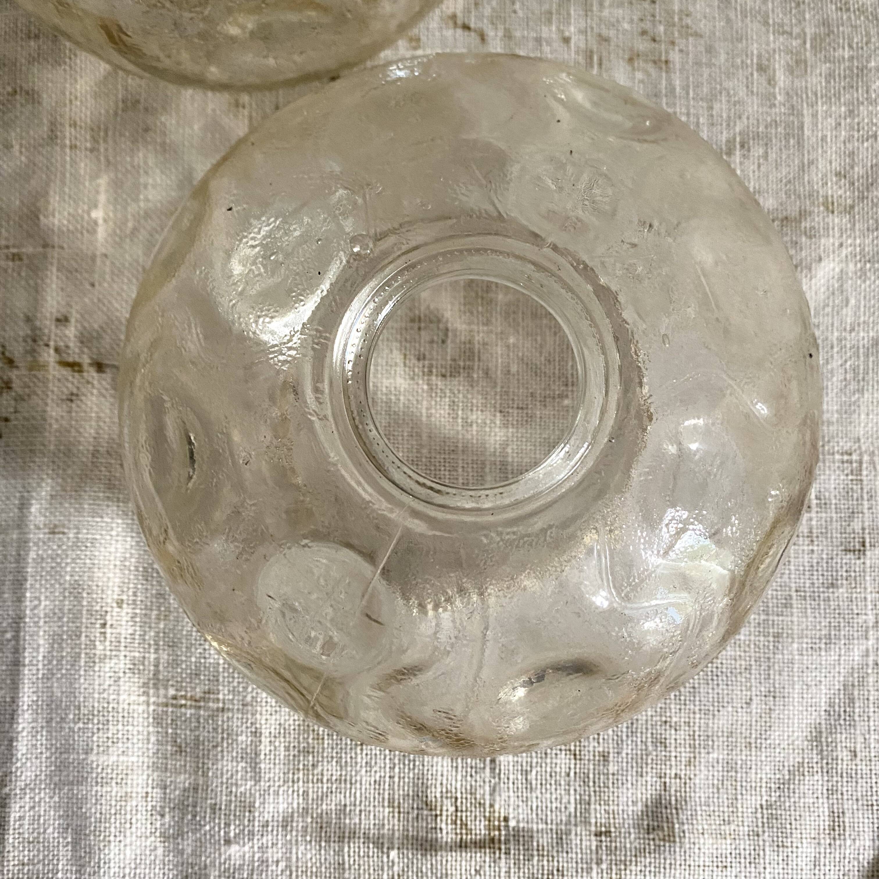 Vintage molded glass lampshade, molded glass globes