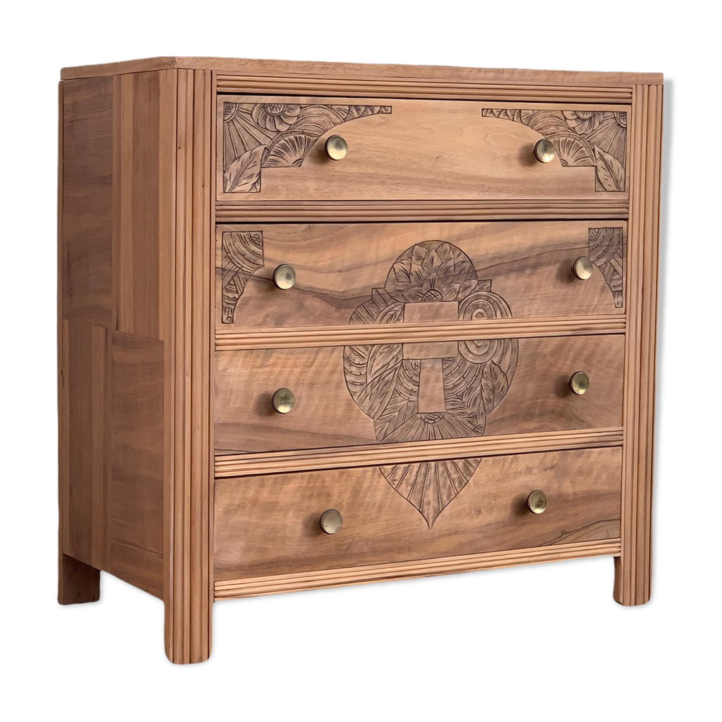 Art Deco chest of drawers Blond walnut 1930