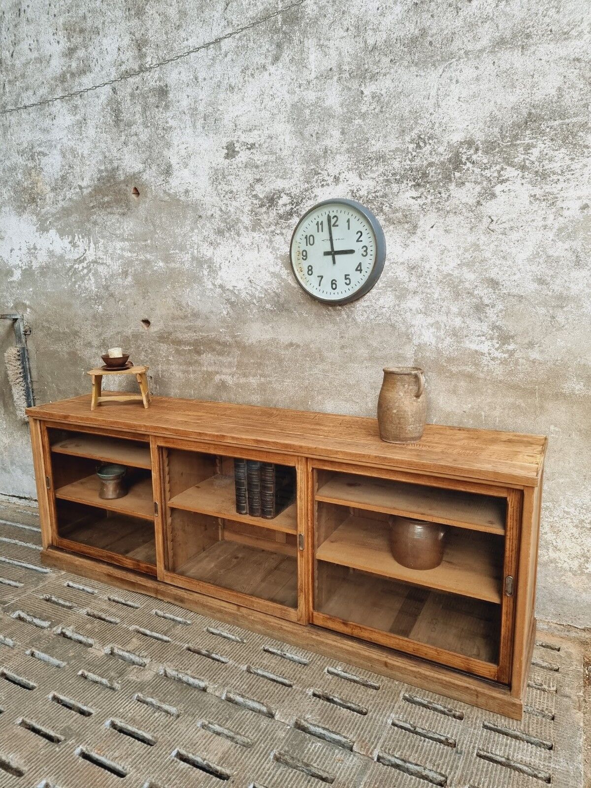 Antique display cabinet school cabinet oak sideboard 250 cm