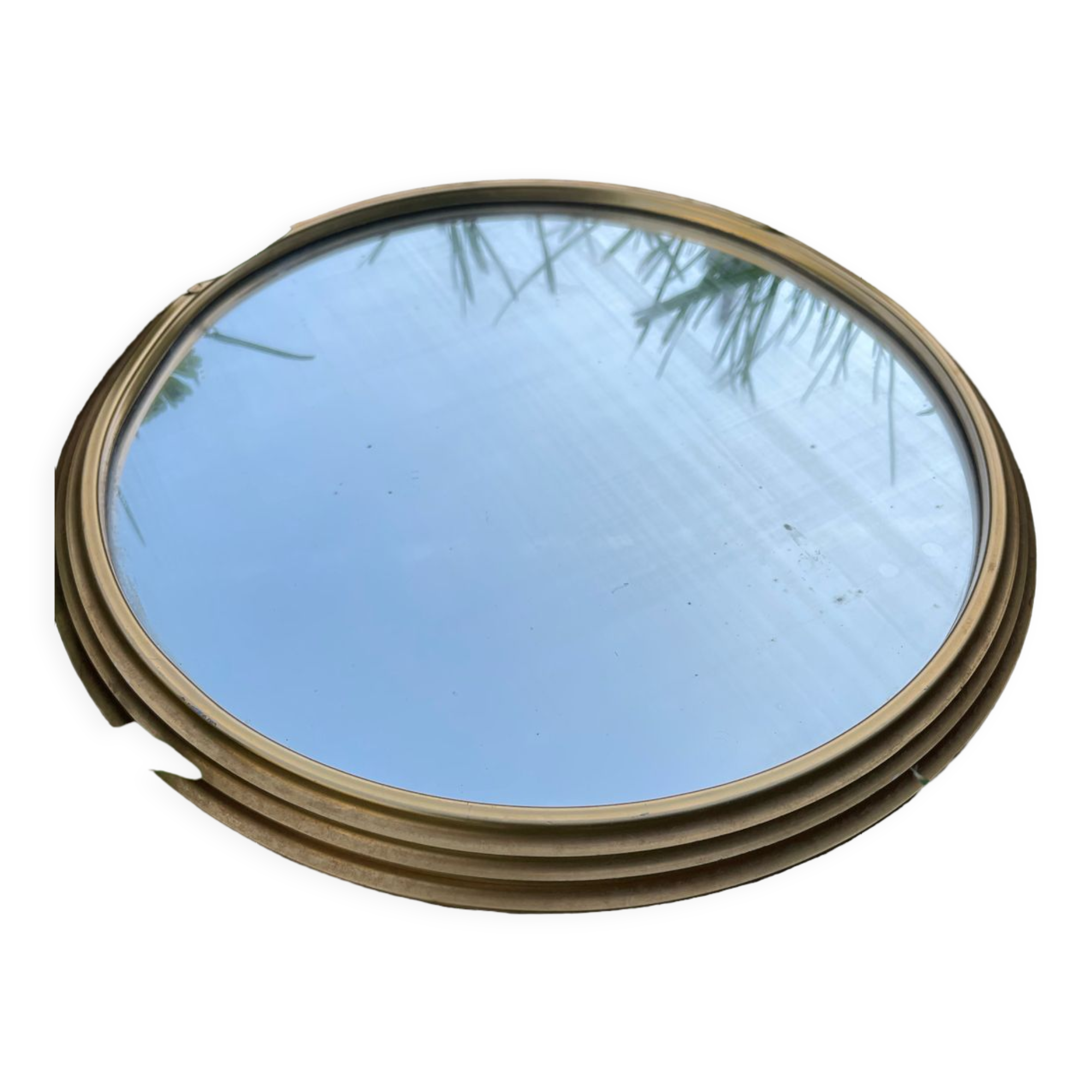 Vintage gold mirror round top