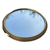 Plateau rond miroir vintage doré