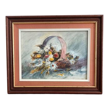 Painting bouquet of flowers signed F. Panot