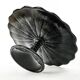 Mid-century modern cake stand, black glass, Ząbkowice, Poland, 1970s
