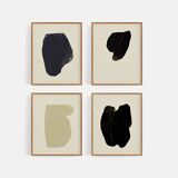 4 abstract giclee prints, set of four, A3