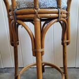 Paire de tabouret de bar en bambou 70's