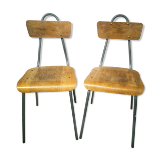 Pair of vintage school chairs