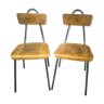 Pair of vintage school chairs