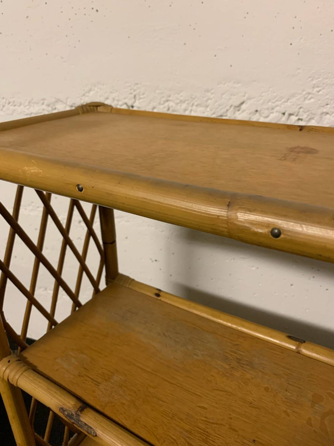 Rattan bookcase shelf