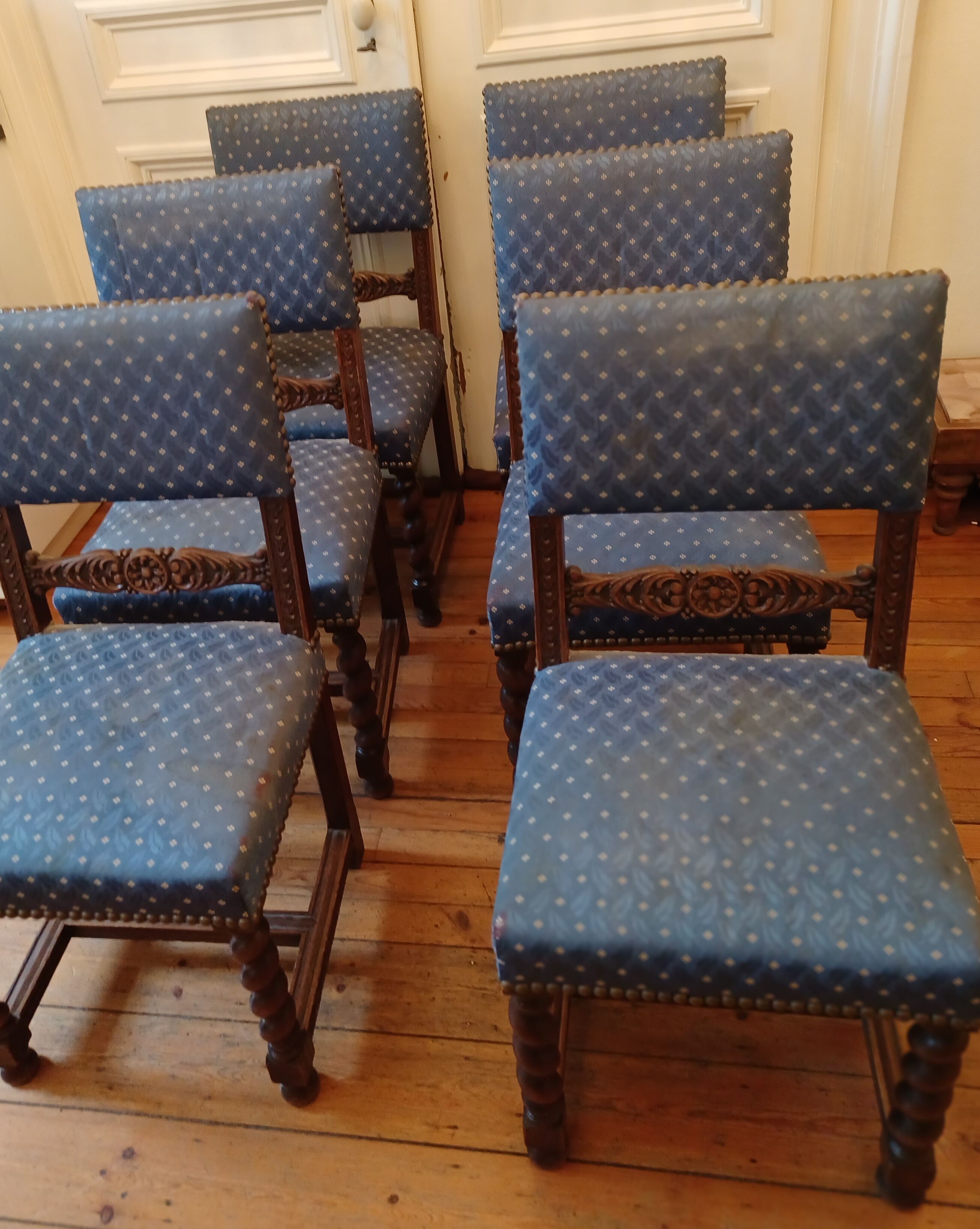 6 carved chairs; Flemish-Spanish