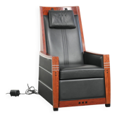 Recliner électrique réglable au design Art Déco en cuir de vache noir