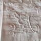 Large antique linen sheet monogrammed AH