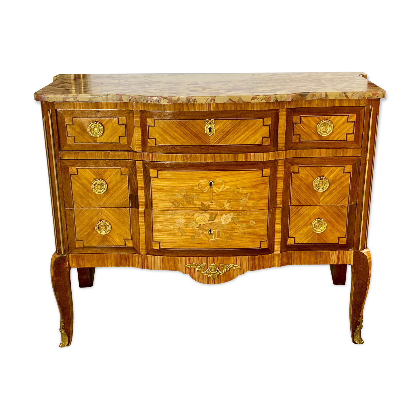 Commode Transition pink marble top Breche d'Aleppo