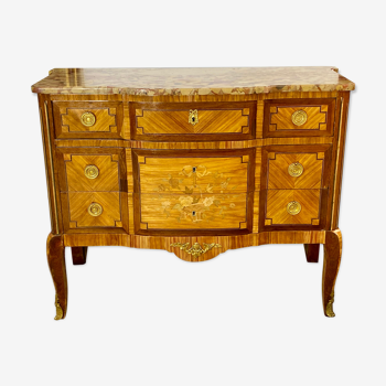 Commode Transition pink marble top Breche d'Aleppo