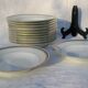 Table service 58 pieces in limoges porcelain uc - blue and gold border