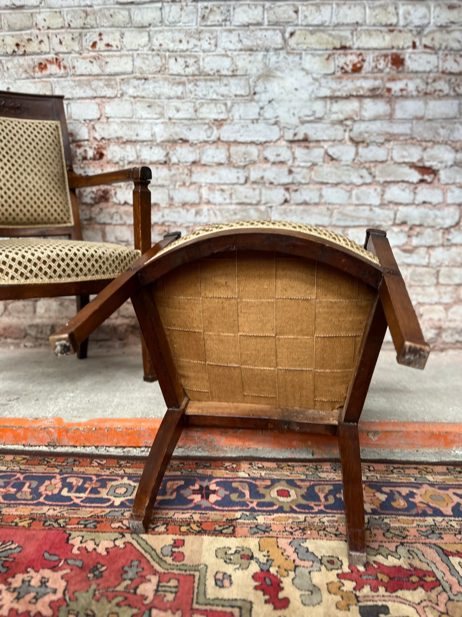Pair of mahogany armchairs Empire XIXth century
