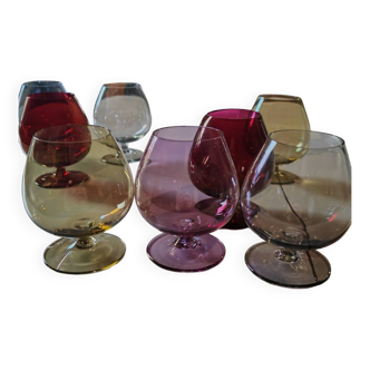 8 colored crystal glasses