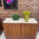 Contemporary Birch and Oak Sideboards with Travertine Top by LA Studio