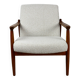 GFM-64 Brown Armchair in White Ivory Bouclé attributed to Edmund Homa, 1970s
