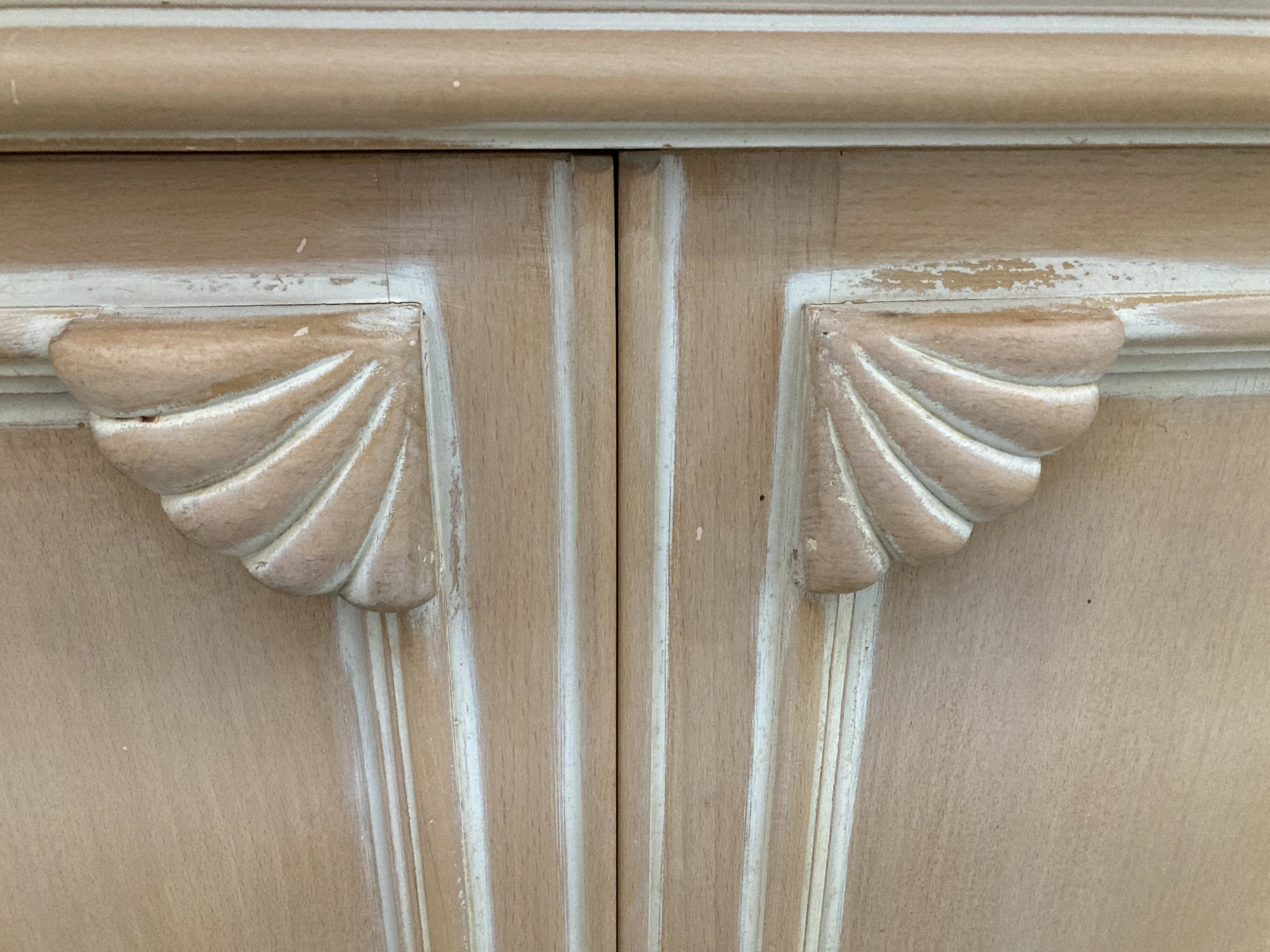 Vintage art deco style sideboard, 80s, pastel salom color