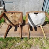 Paire chaises gondole bois