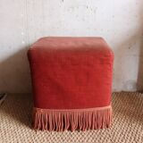 60s pink velvet pouf