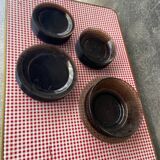 Set of smoked glass tableware 70s