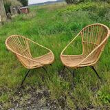 Rattan armchairs