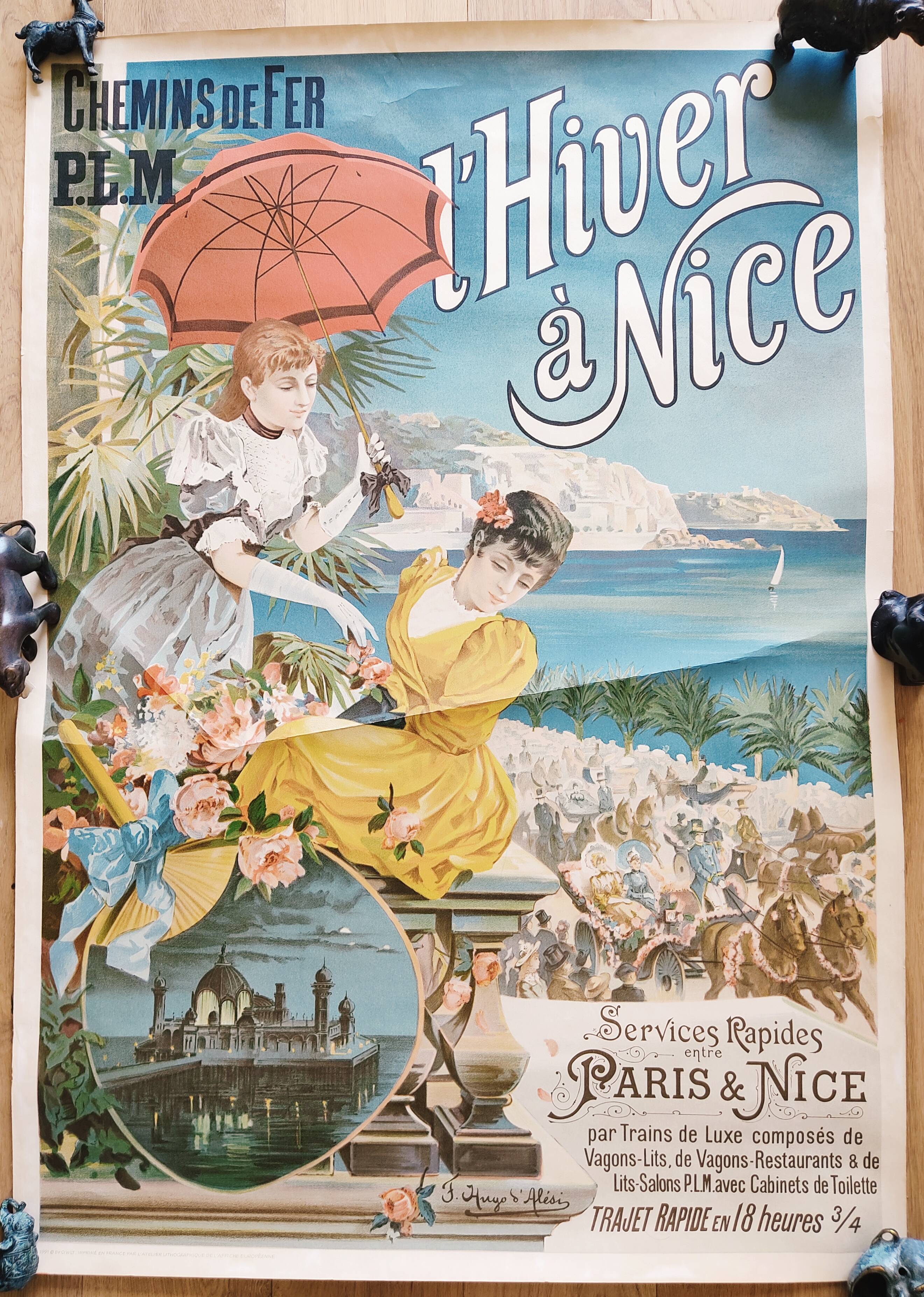 according to Hugo d'Alesi displays Chemins de fer. Winter in Nice