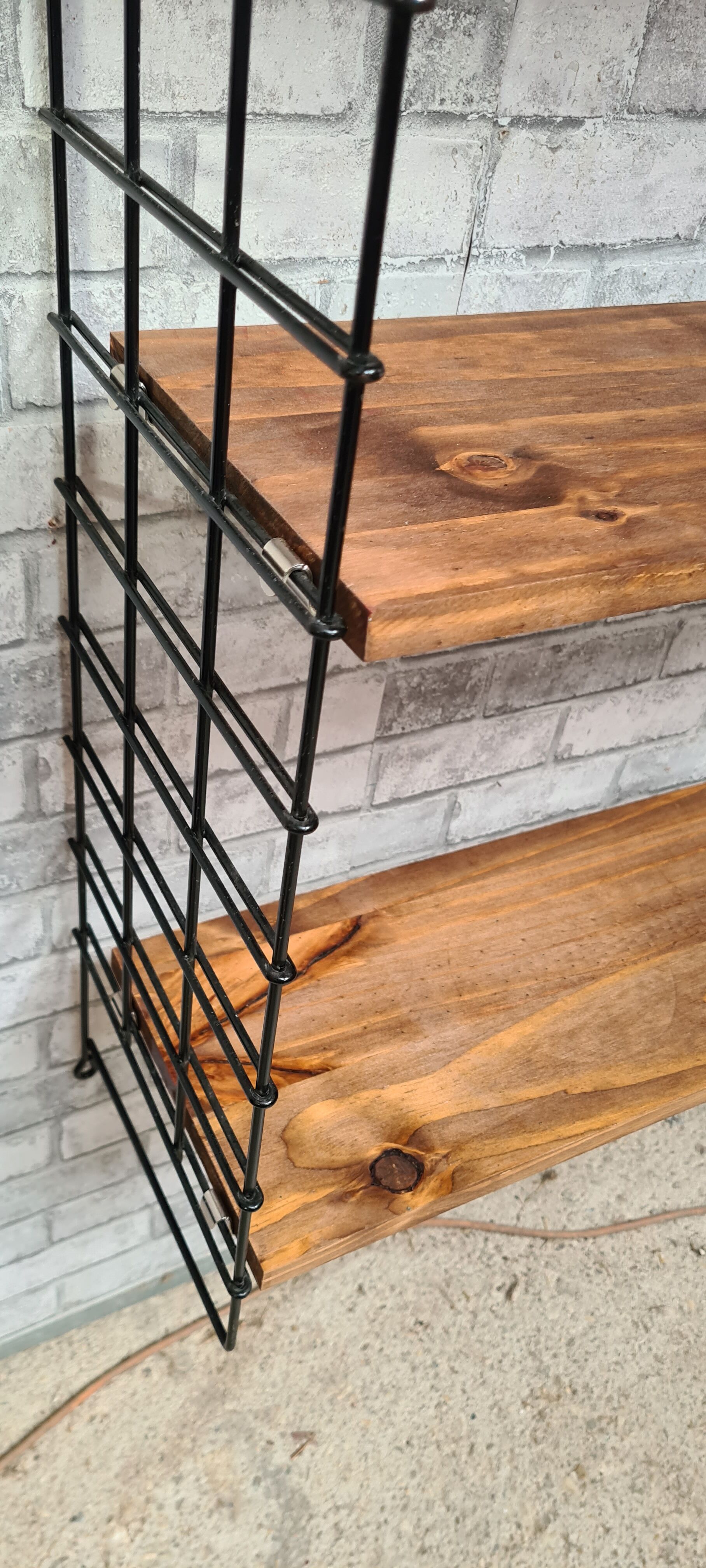 Scandinavian shelving unit, 1960-70, 3 raw wood shelves