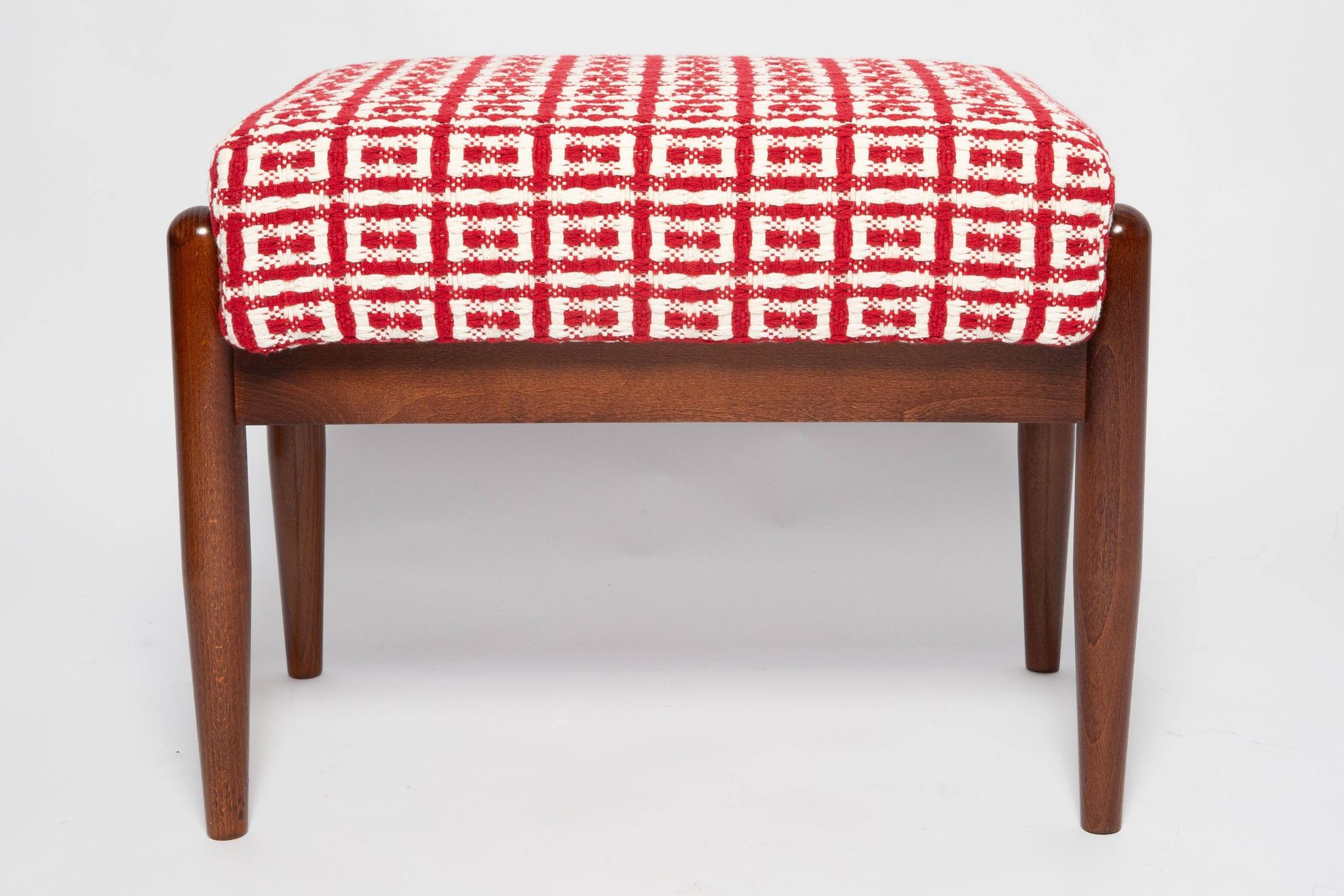 Mid Century GFM stool pair in Dedar Jacquard Tweed, E. Homa, Europe, 1960s