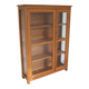 glass library natural solid wood