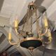 5-burner bronze and metal chandelier with double patina Empire style