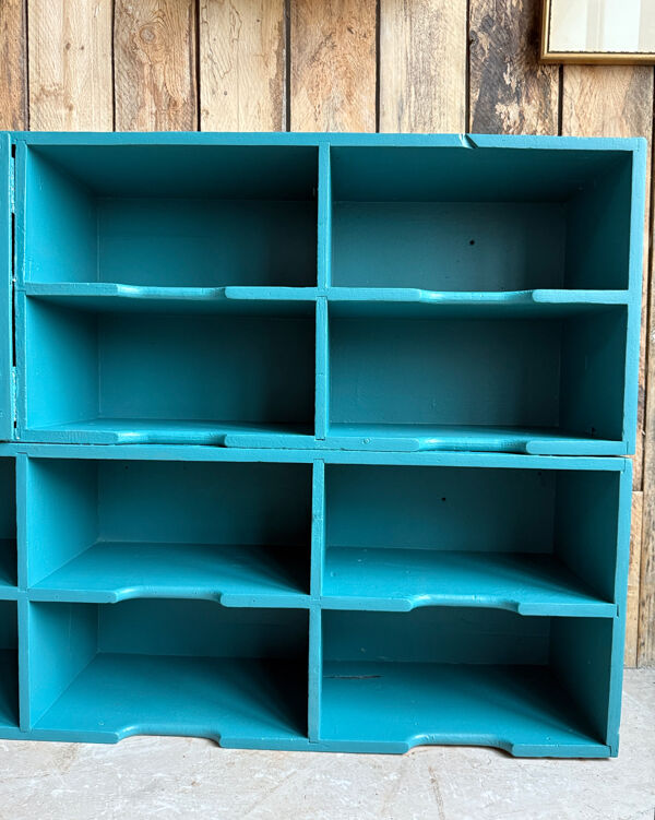 Grand trieur de courrier vintage en bois (rénové)