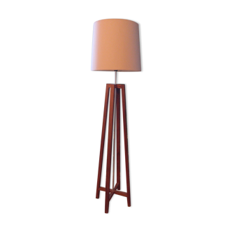 Lampadaire avec trépied en bois