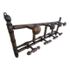 Antique wall coat rack, wooden turned bamboo, bistro 1900.
