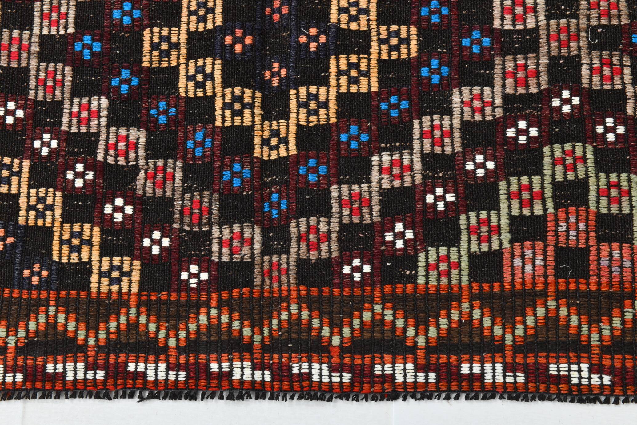 Blue & Burgundy Tribal Kilim Rug, 181x295Cm
