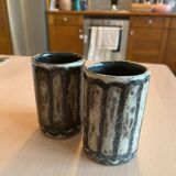 Ceramic soap dish and 2 assorted glasses
