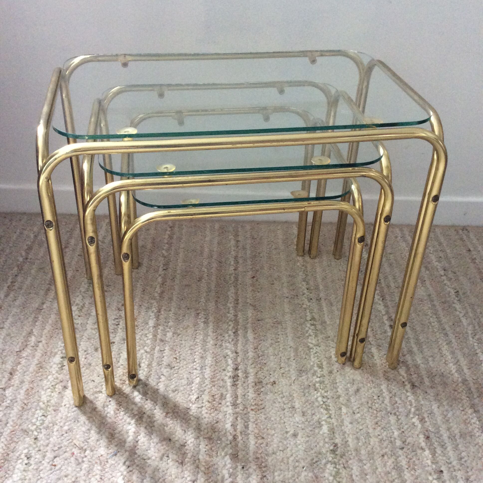 Series of 3 pull-out tables from the 70s