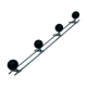 Coat holder 4 chrome steel pateres and black wooden balls