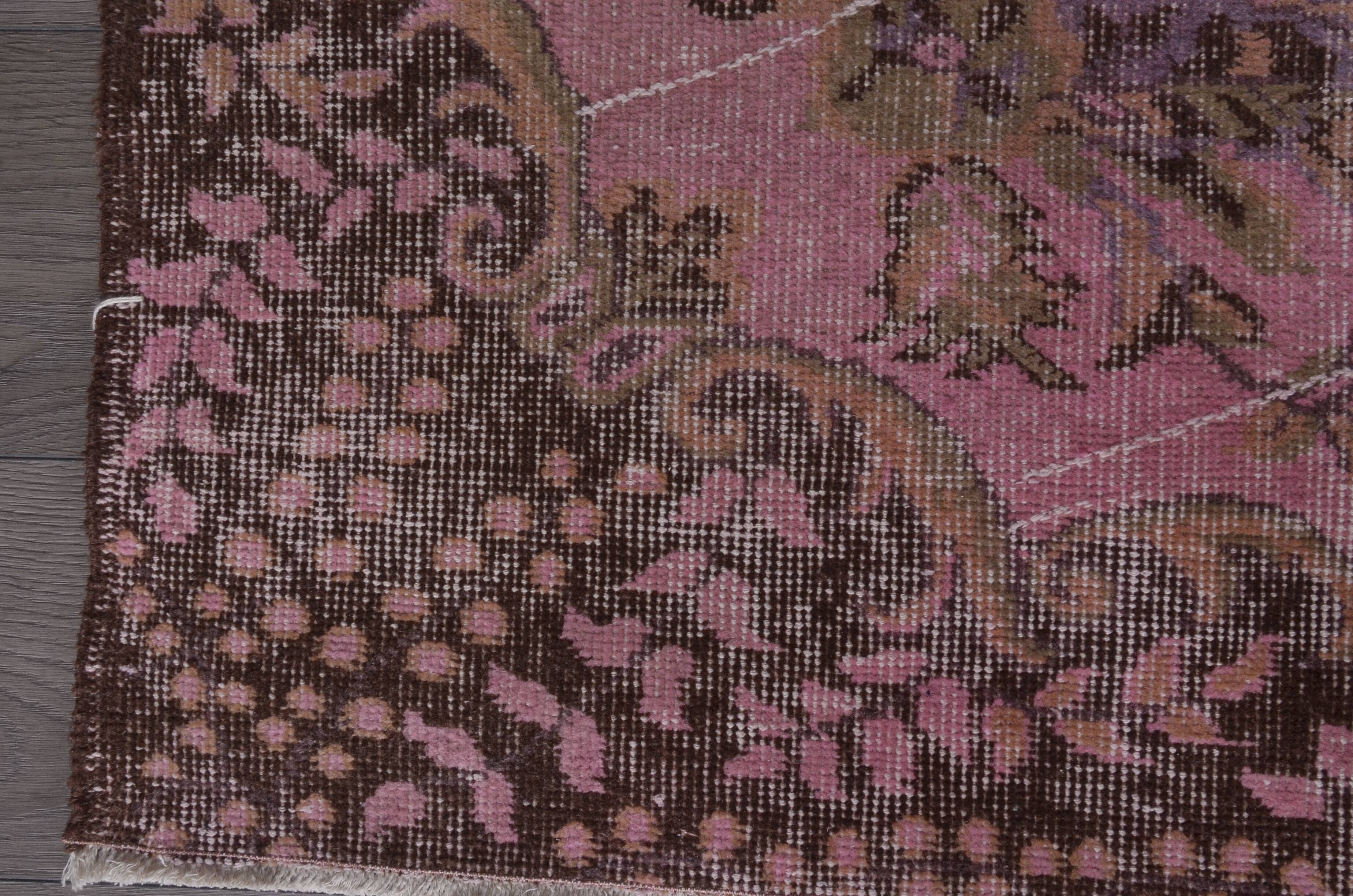Pink Oushak Turkish Carpet sku 1915