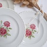 Assiettes plates fleurs vintage