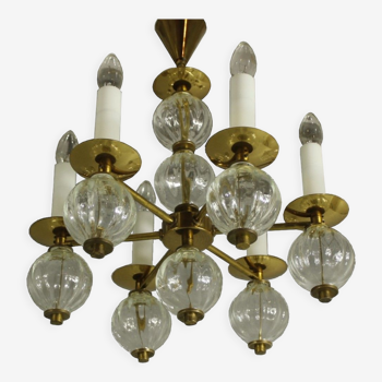 1970s glass chandelier