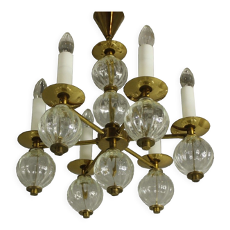 1970s glass chandelier