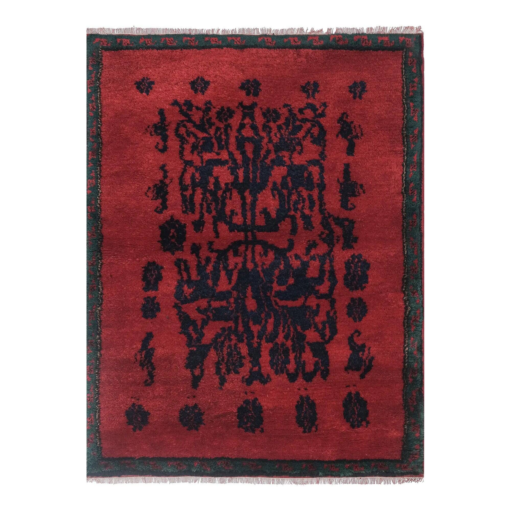 Vintage handmade Turkish rug 105x139 cm