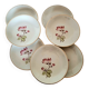 7 Mangnolias Dessert Plates 19.5cm with Gold profile.