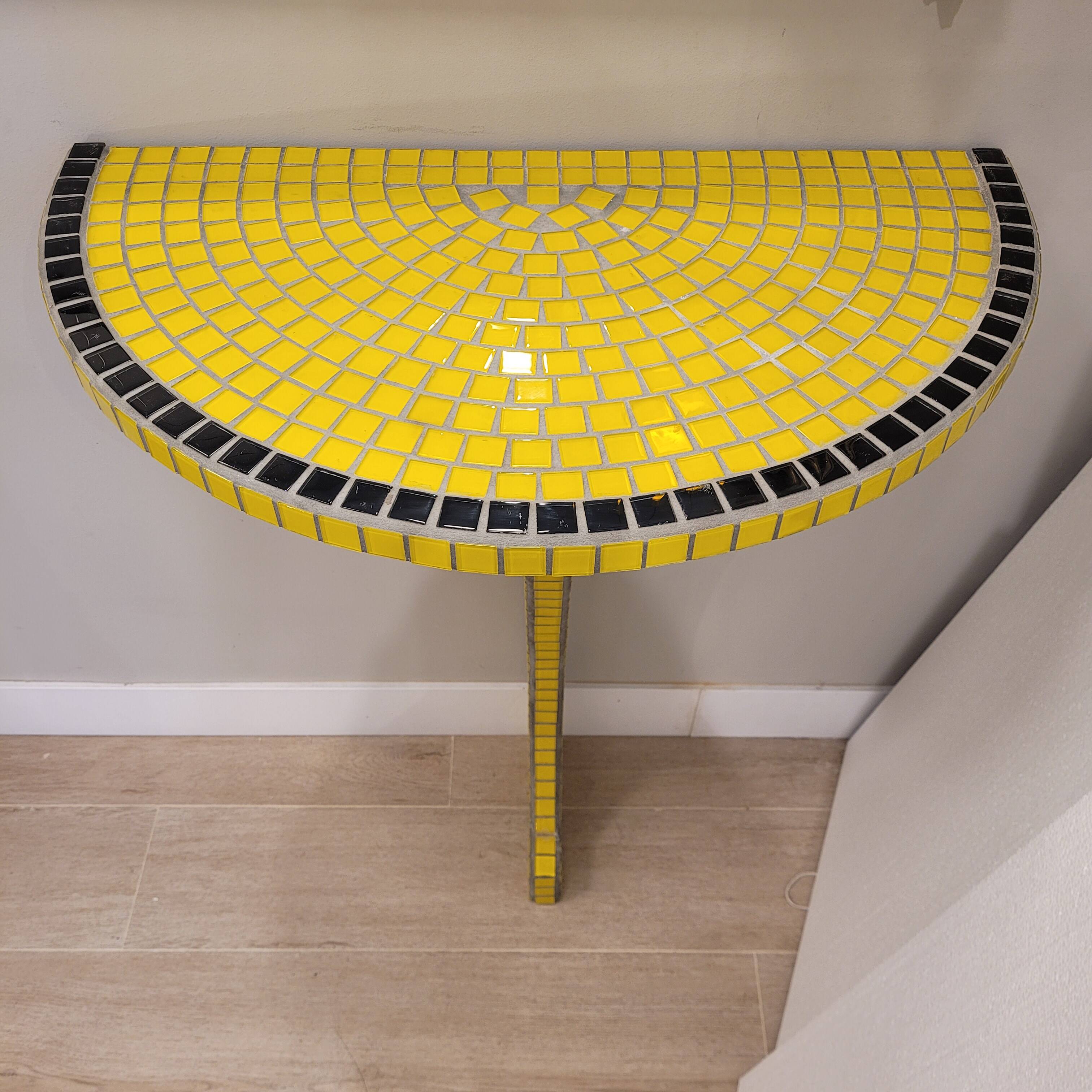 Pair of floating consoles, tesela mosaic, Art Decó, 50's – France