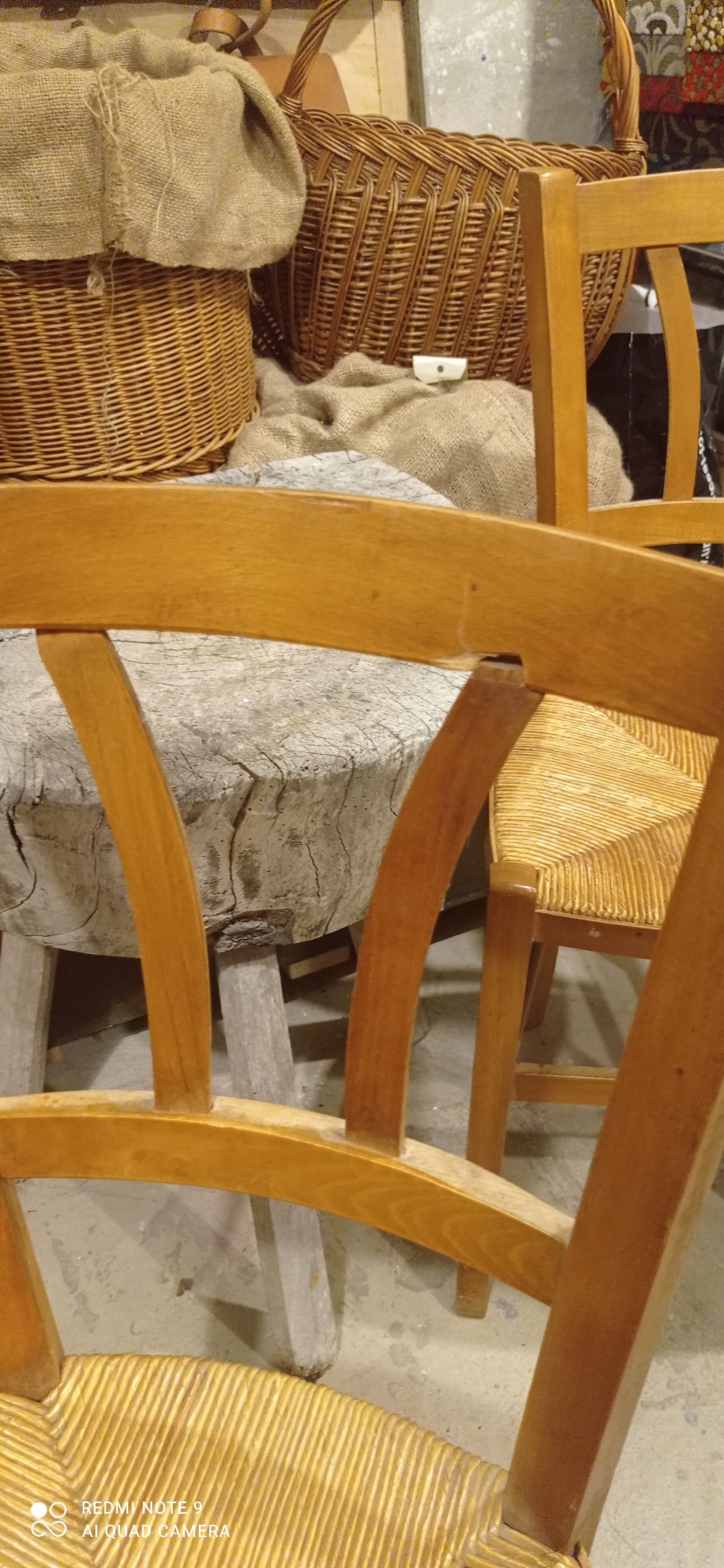 Pair of antique mulched bistro chairs
