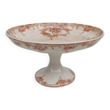 Earthenware bowl on pedestal by Boch Frères, iron earth, circa 1900.