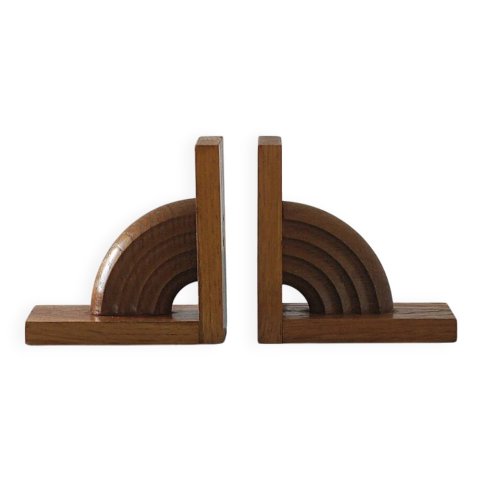 Mid-Century Wooden Bookends, 1950s, Set of 2