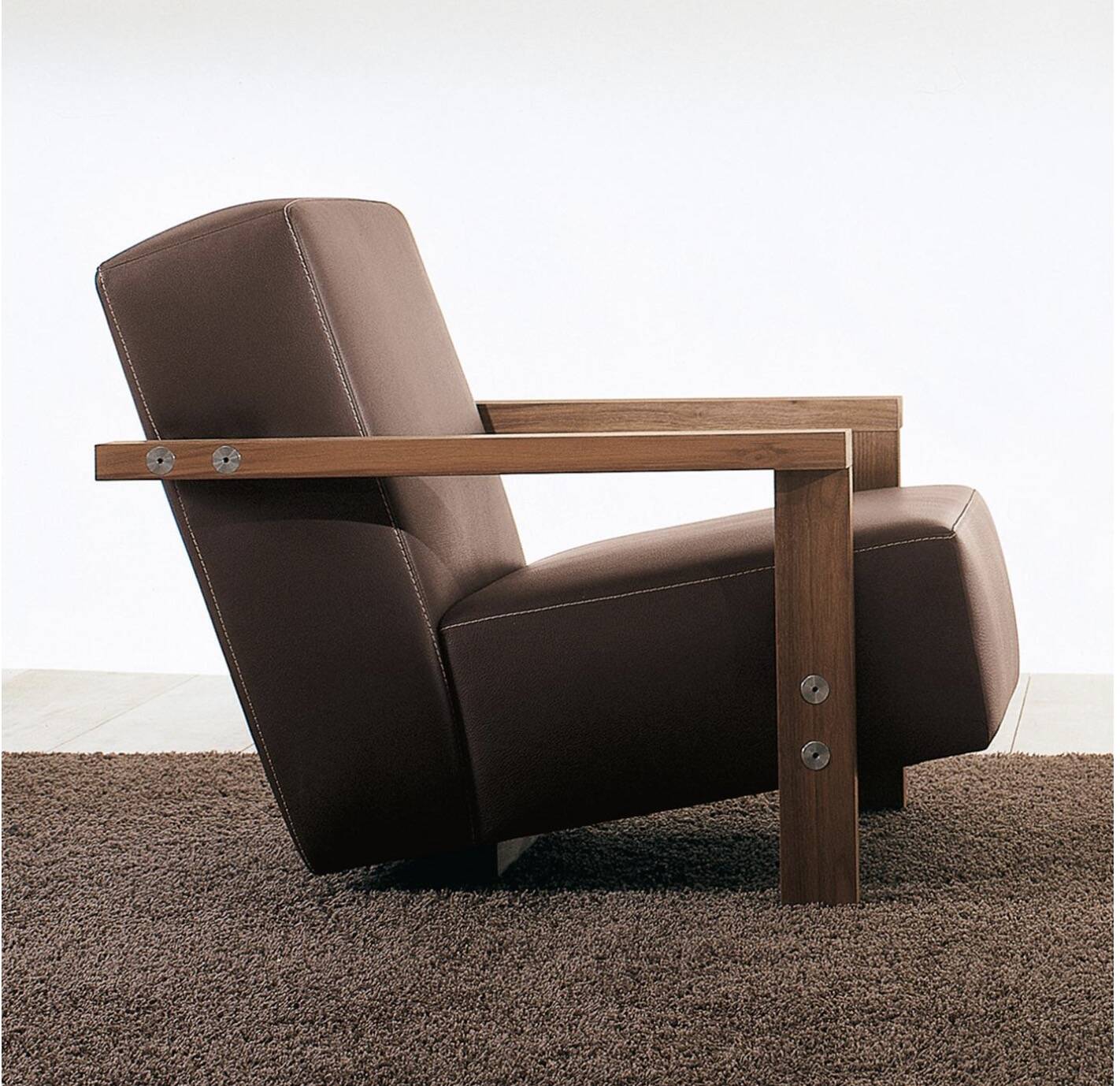 Fauteuil italien Berbena en cuir pour Riva, 1920